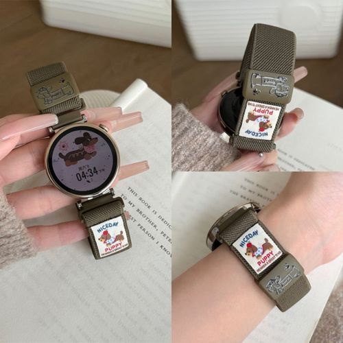 Teckel Mignon Adapt Au Bracelet De Montre Huawei Gt5/4 Gt3pro Boucle Magntique Unie Watch2 Graffiti Pro-Teckel Graffiti - Vert Arme - Compatible Avec [Huawei Gt3 Pro (43 Mm)] 20 Mm