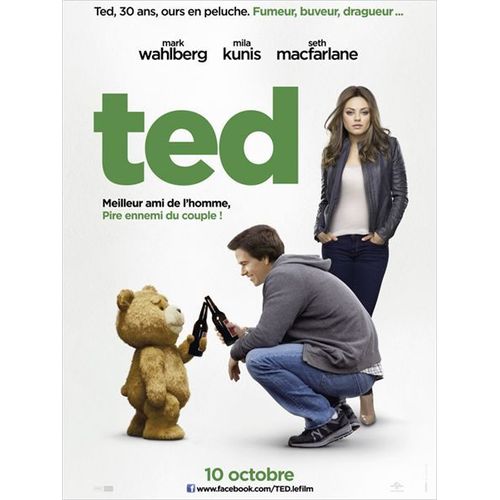Ted -Vritable Affiche De Cinma Plie -Format 120x160 Cm- De Et Avec Seth Macfarlane Avec Mark Wahlberg, Mila Kunis, Giovanni Ribisi, Joel Mchale, Patrick Warburton, Matt Walsh, Patrick Stewart- 2012