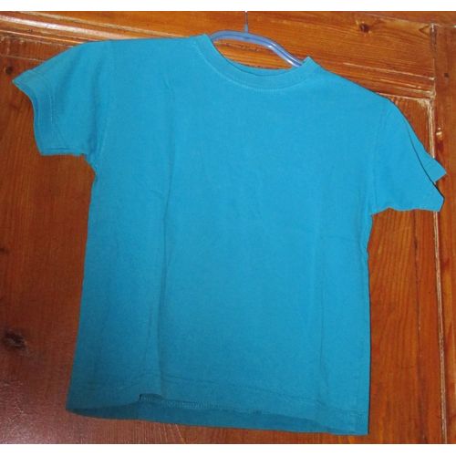 Tee-Shirt Enfant Manches Courtes - Dubster De Chez H & M - Taille 5 Ans (110cm) - Turquoise Avec Motif Au Dos - 100%Coton