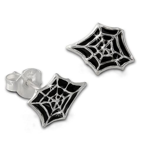 Teenie-Weenie Boucles Doreilles Enfants Boucles Doreilles En Argent Toile Daraigne Noir Sdo8134s