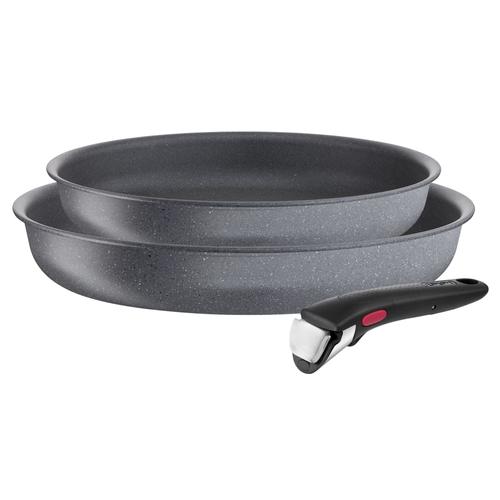 Tefal L3969102 Ingenio Natural Force Lot 2 Poeles 24/28 Cm + Poignee Antiadhesif, Tous Feux Dont Induction