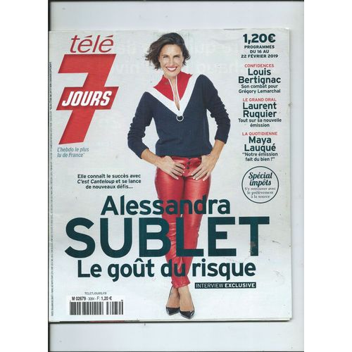 Tl 7 Jours 16/02/ 2019 Alessanra Sublet, Louis Bertignac, Laurent Ruquier, Maya Lauqu, Franois-Xavier Demaison, lie Semoun, Emmanuel Moire, Yann Tiersen, Amir, Diane Tell, Michel Sardou