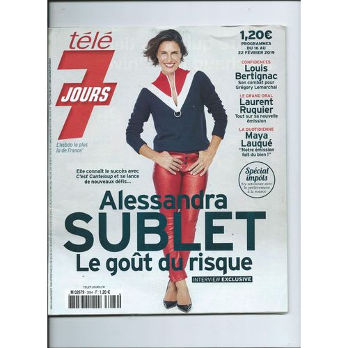 Tl 7 Jours Du 16 Fvrier 2019, Alessanra Subet Louis Bertignac, Laurent Ruquier, Maya Lauqu, Isabelle Ithurburu, Franois-Xavier Demaison, lie Semoun, N 3064