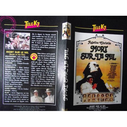Tele K7 Jaquette Du Film.Mort Sur Le Nil.(1978).Ralisation.John Guillermin Avec Peter Ustinov Jane Birkin Lois Chiles Bette Davis Mia Farrow   