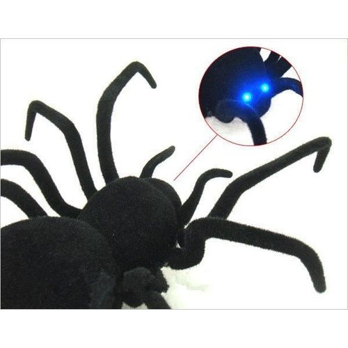 Tlcommande Intelligente 4ch Rc Pour Araigne Noire, Jouet Effrayant, Cadeau lectronique Pour Animal De Compagnie, Simulation De La Brillance Des Yeux De Tarantula