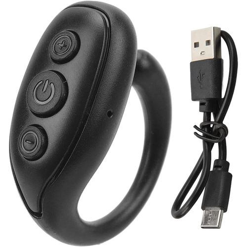 Tlcommande Tiktok,Tourneur De Page D'Application Bluetooth Pour Tlphone Portable,Enregistrement Vido De L'Appareil Photo  Distance Clicker,Anneau De Dfilement Tiktok (Noir)