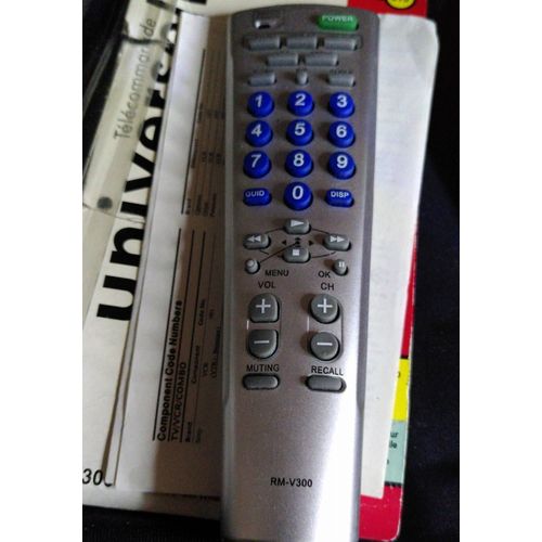 Tlcommande universelle MDO RM-V300 pour contrler jusqu' 4 appareils (DVD, TV, VCR, VCD, ETC. avec fonction menu DVD, prprogramm pour une installation facile avec mmoire de backup
