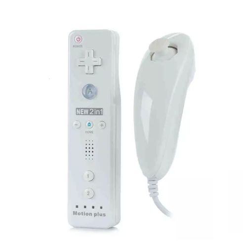 Tlcommande Wiimote Plus (Motion Plus Inclus) Et Nunchuck Pour Nintendo Wii Et Wii U - Blanc
