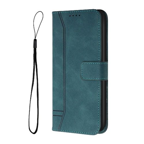 Tlphone tui Pour Iphone 15 Pro Max Sangle  Main Cuir Pu Couverture De Fentes Pour Cartes Portefeuille Flip Folio Fermeture Magntique - Vert