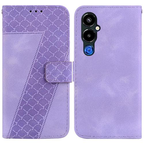 Tlphone tui Pour Tecno Pova 4 Pro Motif En Relief Portefeuille Cuir Pu Couverture Flip Folio Fonction De Fente De Carte - Violet