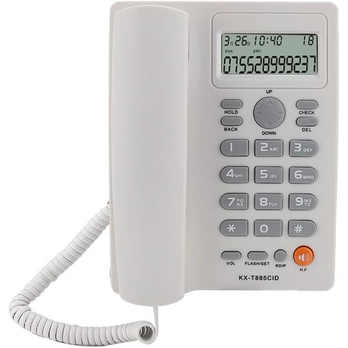 Tlphone Fixe pour les Entreprises,Tlphones Filaires,Tlphone Filaire Bureau avec Identification L'appelant/appel en Attente,Tlphone Fixe Bureau avec Fonction Numrotation Appels (blanche)
