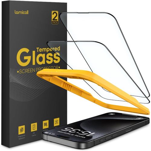 Tempered Glass For Iphone 16 Pro Max,Anti-Scratch,9h Hardness,Ultra Clear,Anti-Fingerprint,Bubble-Free,With Easy Button Installation Frame-[2 Pieces]