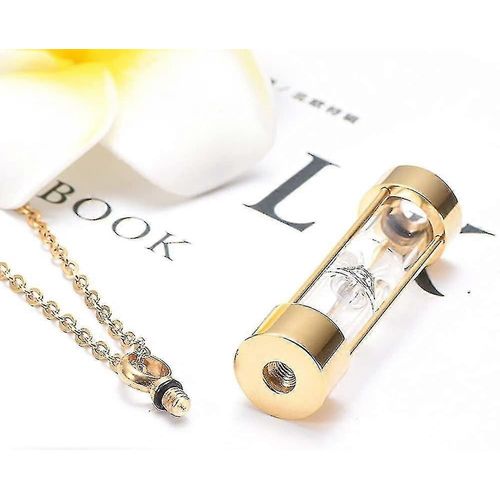 Temps Mmoire Sablier Verre Crmation Bijoux Urne Collier Urne Urne Bijoux Crmation Bijoux Souvenir Souvenir (Verre Or), 25 * 20 * 6mm