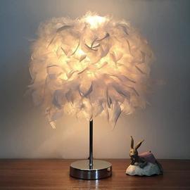 Lampe de table de chevet LED, lampe de chambre avec abat-jour en