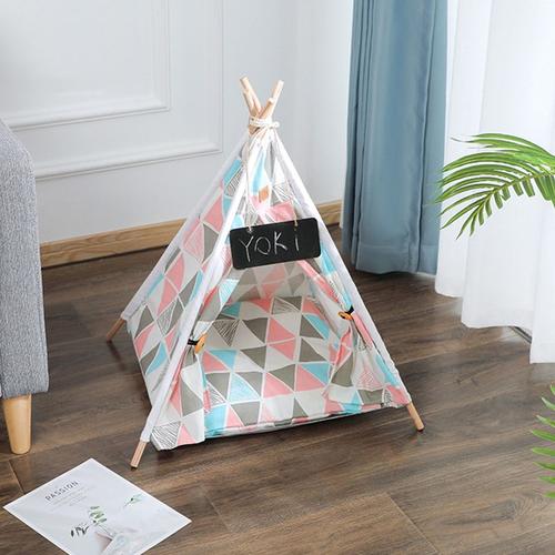 Tente Pour Chat, Lit De Chaton, Portable, Lavable, Tipi Pour Chiot, Chat, Tente Interieure Et Exterieure Avec Coussin Epais, Fournitures Pour Chat, Tipi Pour Animaux De Compagnie