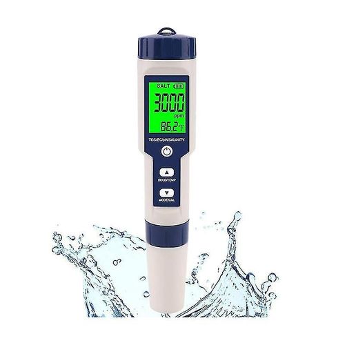 Testeur De Sel De Piscine, Compteur De Salinit Numrique, Testeur De Salinit 5 En 1 De Haute Prcision Pour L'eau Sale, Ip67