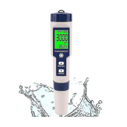 Testeur De Sel De Piscine, Compteur De Salinit Numrique, Testeur De Salinit 5 En 1 De Haute Prcision Pour LEau Sale, Ip67