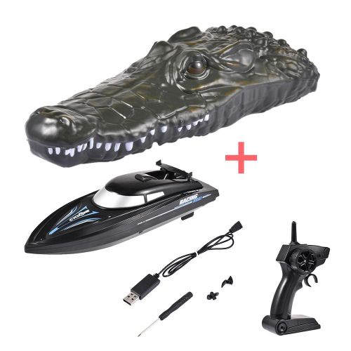 Tte De Crocodile Tlcommande 2.4g, Jouet De Course En Bateau Pour Piscines, Simulation Haute, Accessoire De Farces Pour La Dcoration, Nouveau