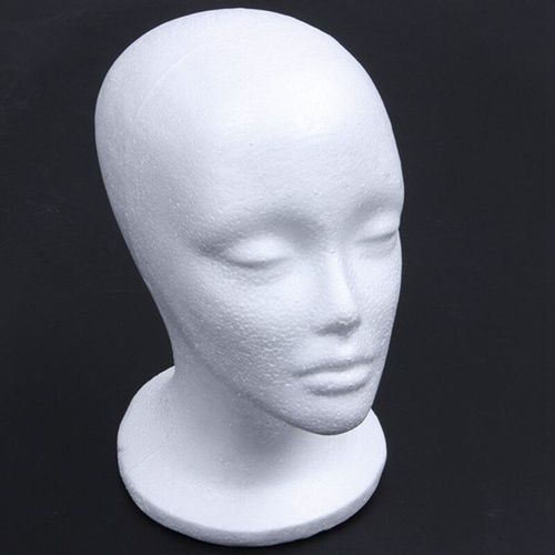 Tête De Mannequin Homme En Mousse De Polystyrène Pour Perruques, Chapeaux, Décoration D'Halloween (blanc, 1 Pièce
