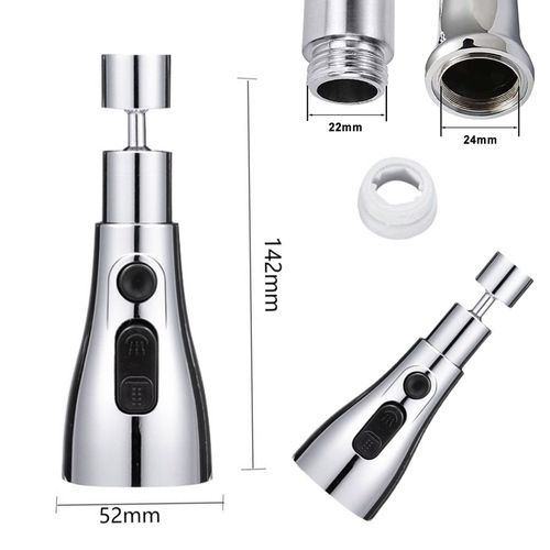 Tte De Robinet De Cuisine Rotative  360 Degrs, 3 Modes Rglables, Filtre De Lavabo, Buse De Pulvrisation Extractible