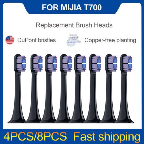 Ttes de brosse de rechange pour XIAOMI MIJIA T700,brosse  dents lectrique sonique,poils Dupont avec capuchons scells,4/8 pices - Type 8 PCS purple