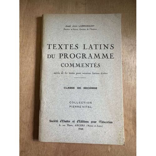 Textes Latins Du Programme Comments Classe De Seconde   