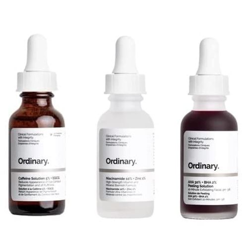 The Ordinary - Set Great Skin ( Set 3 Units) Niacinamide 10% + Zinc 1% Solution  La Cafine 5% + Egcg Solution De Peeling Aha 30% + Bha 2%
