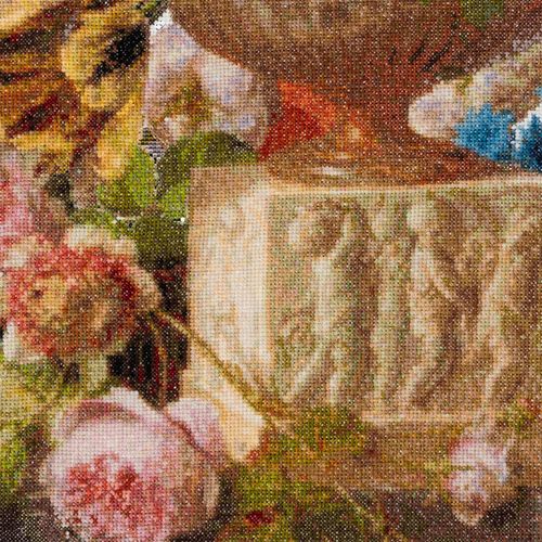 Thea Gouverneur - Kit De Point De Croix Compt - Nature Morte. Fleurs Dans Un Vase En Albtre - Lin - 36 Compter - Pour Adultes - 580