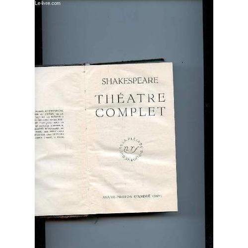 Theatre Complet De Shakespeare Tome 2.   de SHAKESPEARE.