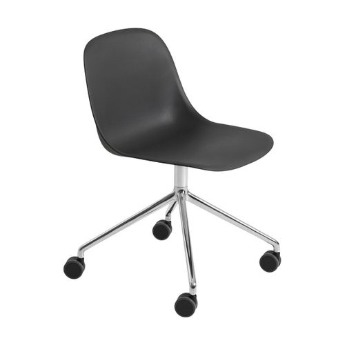Chaise De Bureau Noire  Roulettes Fiber - Muuto
