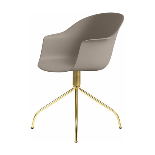 Chaise De Bureau Beige Et Laiton Pivotante Bat - Gubi