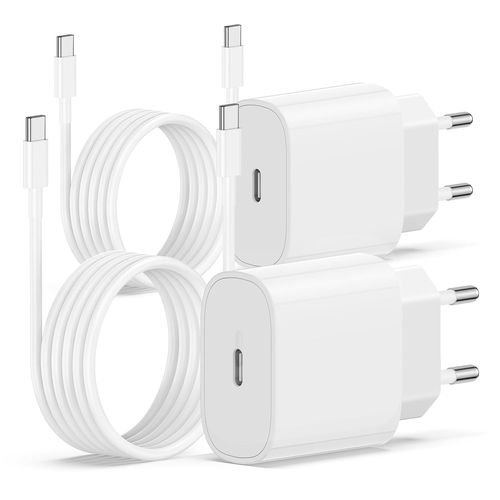 Thef-2pack Cble Chargeur Iphone 15 16, 20w Usb C Chargeur Rapide 2m Cble C To C Pour Iphone 16 Pro/16 Pro Max/15 Pro Max/15 Plus Ipad Pro 12.9/11 Inch, Air 5 4, Samsung Galaxy,Adaptateur Secteur