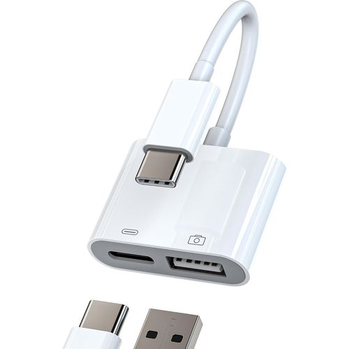 Thef-Adaptateur Usb C To Usb Chargeur Type C Prise Cble Pour Apple Iphone15 Pro Max Macbook Air Pour Ipad Compatible Avec Samsung Chargeur De Batterie Split Cl Souris Jack Accessoires