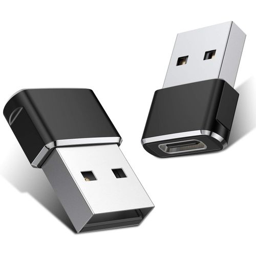 Thef-Adaptateur Usb Vers Usb C 2 Pack,Type C Femelle Usb A Mle Convertir Chargeur Pour Iphone 16 15 14 13 12 Pro Max,Ipad 10 Air 4 5 Mini 6 7,Samsung Galaxy S24 S23 S22 Fe Plus Ultra,Tab S8 S9