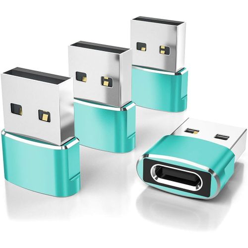 Thef-Adaptateur Usb Vers Usb C 4 Pack,Type C Femelle To Usb A Mle Chargeur Pour Iphone 16 15 14 13 12 Max Se Xr,Airpods 3,Ipad 10 Pro Air 4 5 Mini 6 7 2024,Samsung Galaxy S23 S22 A72 A71 A54 A53