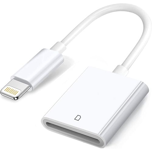 THEF-Apple Lecteur de carte mmoire SD Lightning vers carte SD, adaptateur de carte mmoire SD pour iPhone 14/13/12/11/XS/XR/X/8/7/iPad, Plug and Play