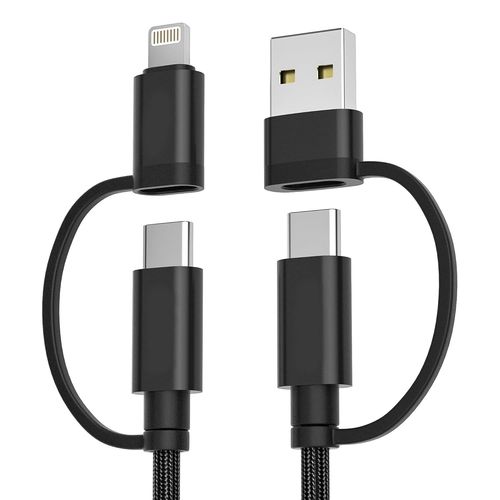 Thef-Cble Chargeur Multi Usb C 1m, 4-En-1 Universel Type C Charge Rapide Cordon Avec Usb-A/Lightning Ports Pour Ipad Mini 6th Air 4th 5th Pro 10th Generation,Ipad 8th 9th,S10 S9 Fe