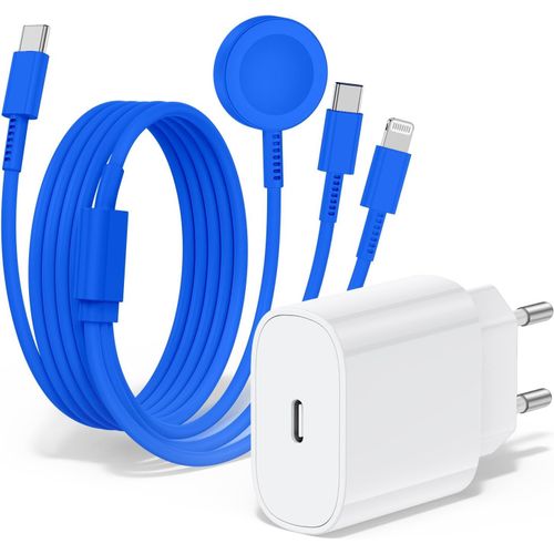 Thef-Chargeur Pour Apple Watch, Chargeur Usb C 20 W Avec Cble De Charge Apple Watch 3 En 1 (2 M), Chargeur Apple Watch Pour Apple Watch Series 9/8/7/6/Se/5/4/Iphone 16/15/14/13/12/11/Ipad En Charge