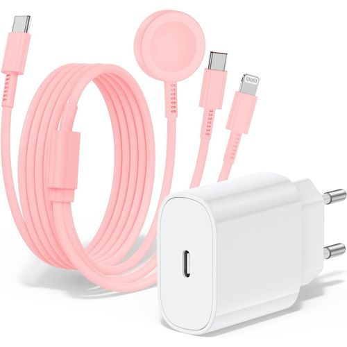 Thef-Chargeur Pour Apple Watch, Chargeur Usb C 20 W Avec Cble De Charge Apple Watch 3 En 1 (2 M), Chargeur Apple Watch Pour Apple Watch Series 9/8/7/6/Se/5/4/Iphone 16/15/14/13/12/11/Ipad En Charge