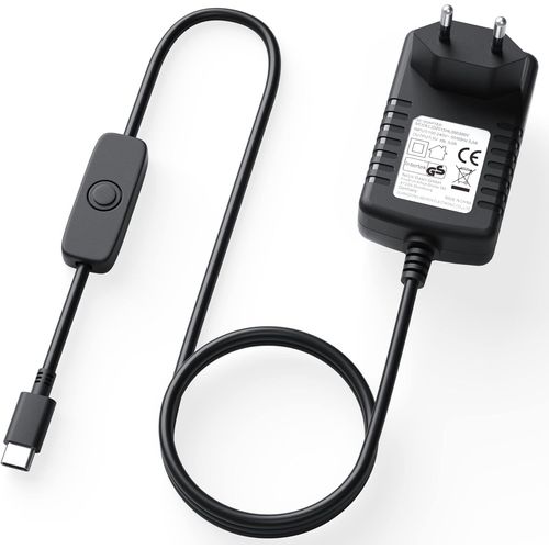 THEF-Chargeur USB C 5,1V 3A Type C Adaptateur Secteur pour Raspberry Pi 4 modle B Version 1GB / 2GB / 4GB, Bloc d'alimentation USB-C 5.1V 3000mA avec Interrupteur Marche/arrt, Prise europenne