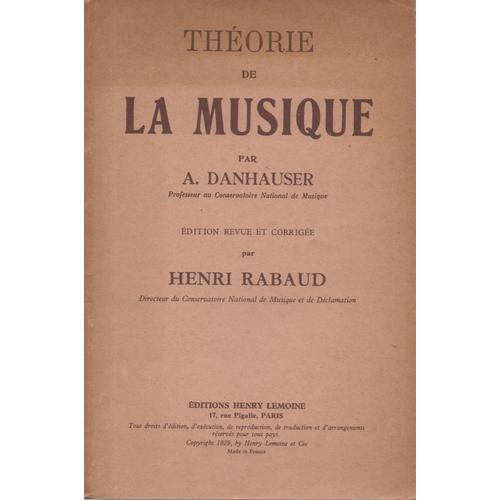 Theorie De La Musique Par A. Danhauser   de A. DANHAUSER  Format Broch 