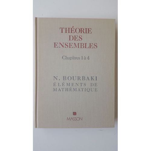 Thorie Des Ensembles - Tome 1   de Nicolas Bourbaki  Format Reli 
