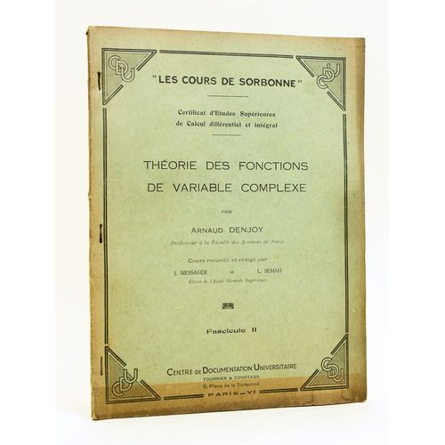 Thorie Des Fonctions De Variable Complexe. Fascicule Ii   de Denjoy