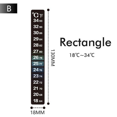 Thermomtre De Mesure Auto-Adhsif Pour Aquarium,Outils De Mesure De La Temprature Des Poissons,Dcalcomanie Outils De Contrle De La Temprature - Type B-Rectangle