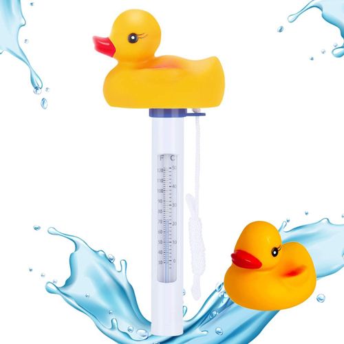 Thermomtre Piscine Flottante Thme Canard Avec Ficelle - Rsistent Aux Chocs Et  L'eau - Pour Piscine Intrieure Et Extrieure, Spa, Basin (Canard)