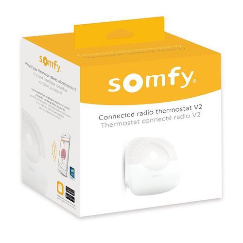Somfy 1870775 - Thermostat Connect Radio Io V2 - Sans Fil - Pour Chauffage Ou Chaudire Individuelle - Contact Sec - Compatible Amazon Alexa, L'assistant Google & Tahoma (Switch)