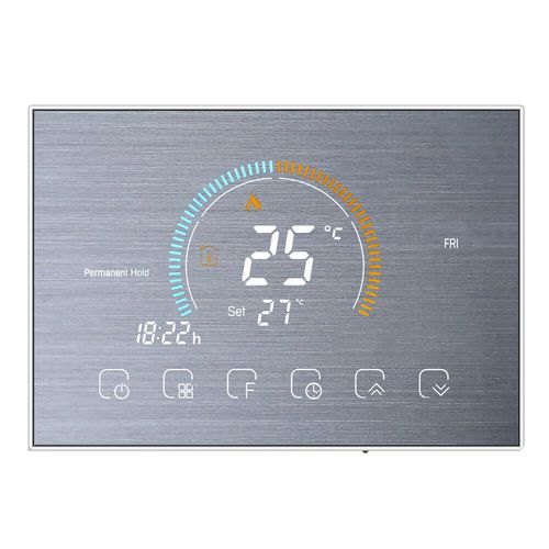 Thermostat d'air Programmable,Wi-Fi intelligent,grand cran couleur,pice,pour interrupteur,chauffage,refroidisseur,pont vocal Alexa - Type Silver #C