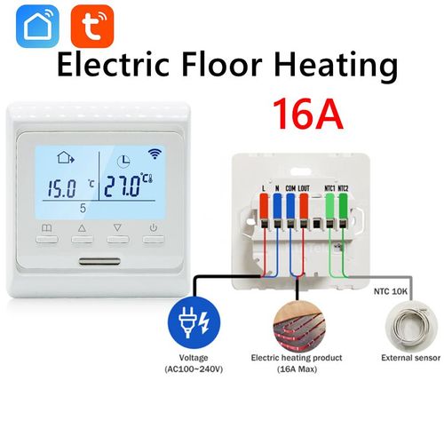 Thermostat lectrique programmable,chauffage au sol,chauffage au chaud par le sol,contrleur de temprature domestique,tlcommande,Wi-Fi,220V,16A - Type Electric-WiFi
