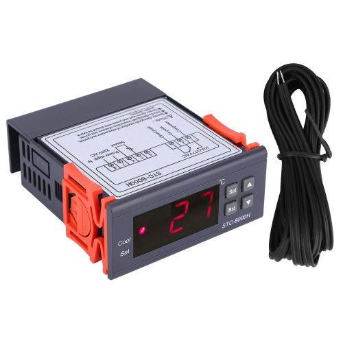 Thermostat Numerique A Micro-Ordinateur Stc-8000h, Controleur De Temperature Avec Chauffage Et Refroidissement Pour Refrigerateur
