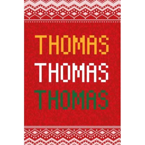 Thomas: Personalized Writing Journal For Men Christmas Themed, Multi Colored (Custom Name Journal, Blank Journal, Write In Notebook, Knitted Pattern) Of Size 6x9 100 Pages For Thomas   de Publishing By Lucas, Name Personalized  Format Broch 